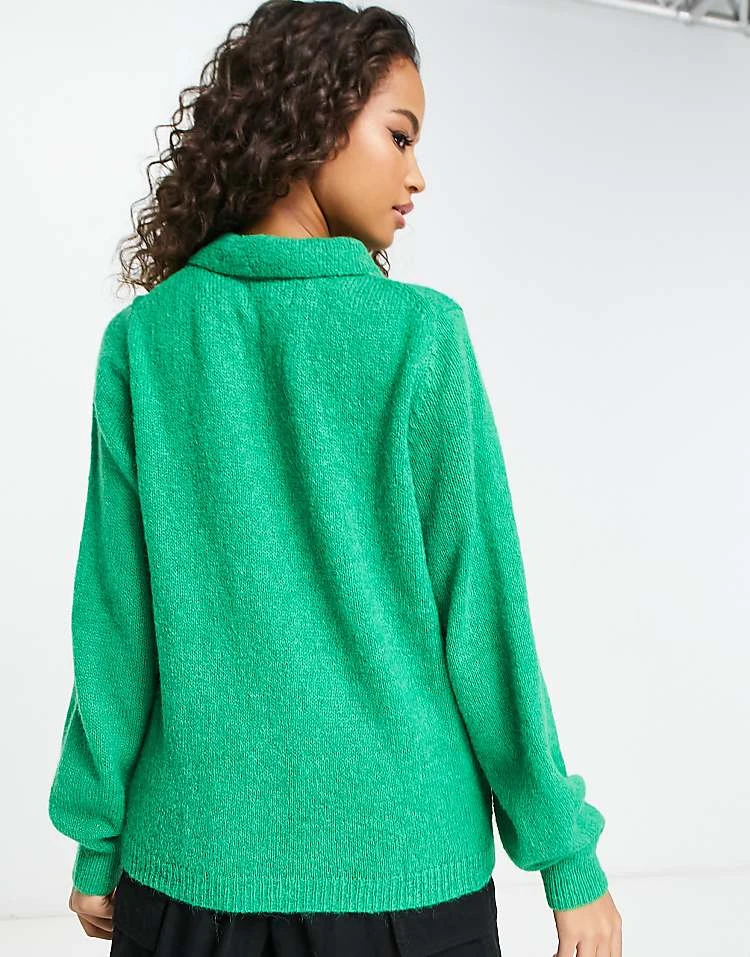 Pieces Jumper With Diamante Buttons In Green For Women - Image 2