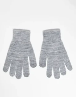 Pieces Touch Screen Knitted Gloves In Light Grey For Women