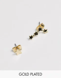 Pieces 18K Plated Star Constellation Studs In Gold For Women