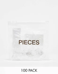 Pieces '100' Pack Elastic Hair Bands In Clear For Women