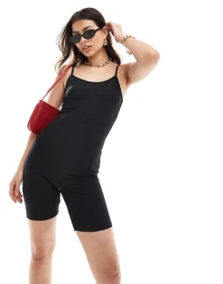 Pieces Short Unitard In Black For Women