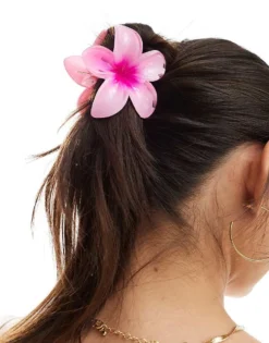 Pieces Hawaiian Flower Hair Claw In Pink For Women