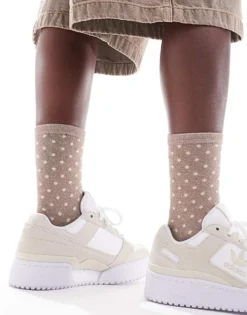 Pieces Piece Glitter Sock In Beige Spot For Women