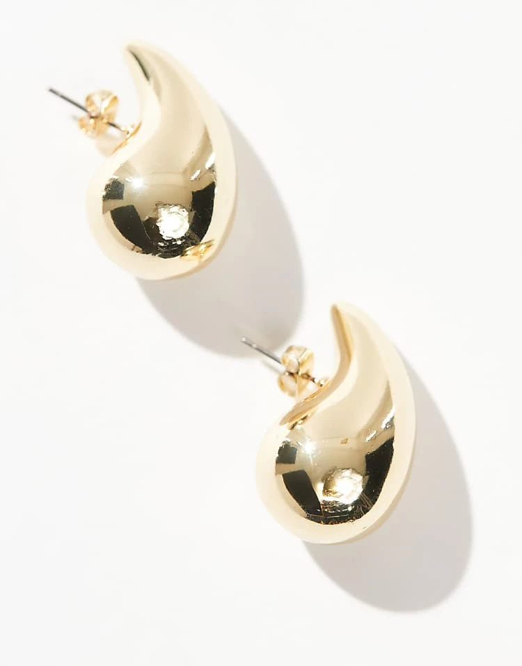 Pieces Chunky Teardrop Earrings In Gold For Women - Image 3
