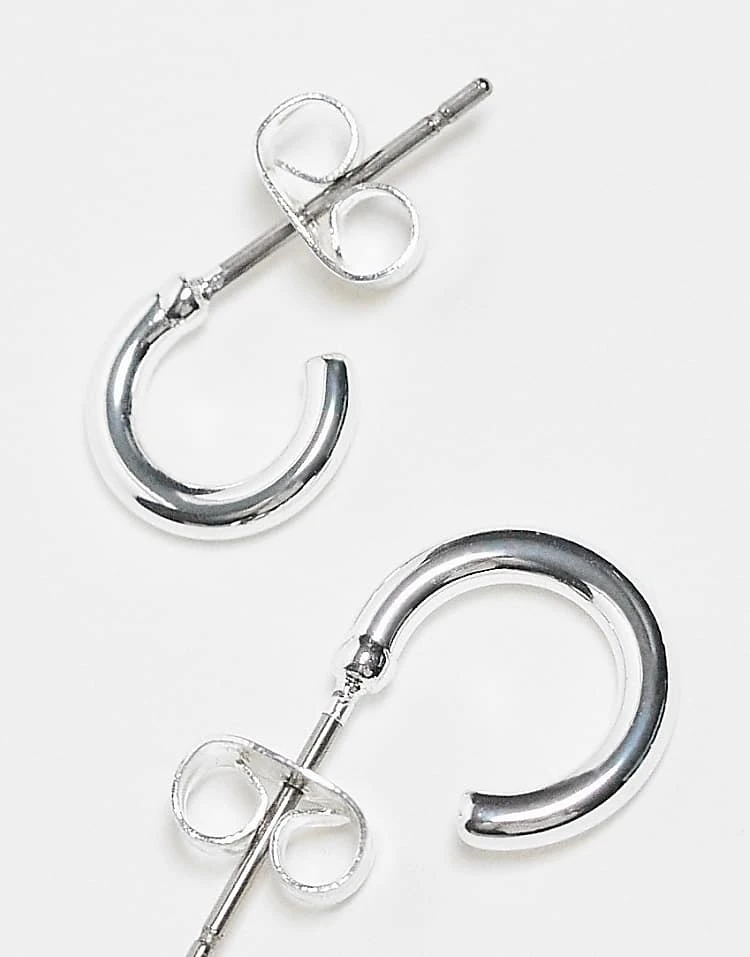 Pieces 3-pack Everyday Huggie And Hoop Earrings In Plated Sterling Silver For Women - Image 4