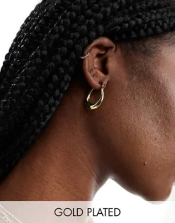 Pieces Irregular Hoop Earrings In Gold For Women