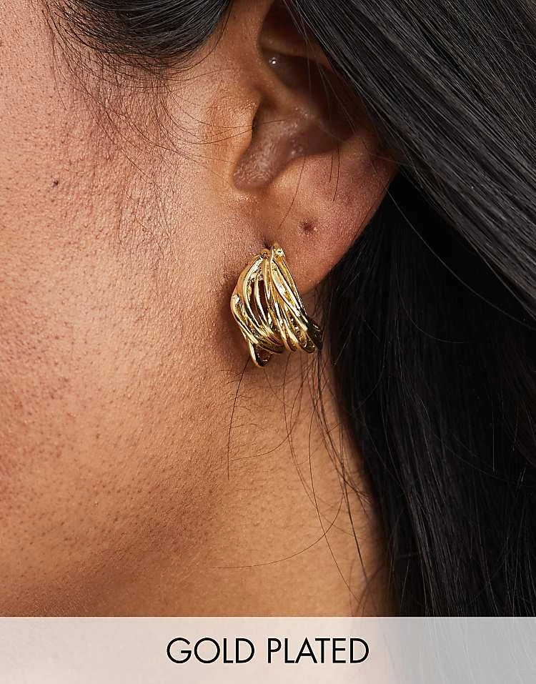 Pieces Multistrand Hoop Earrings In Gold For Women