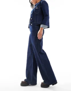 Pieces Selma High Waisted Wide Leg Jeans