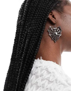 Pieces Halloween Spider Web Earrings In Black For Women