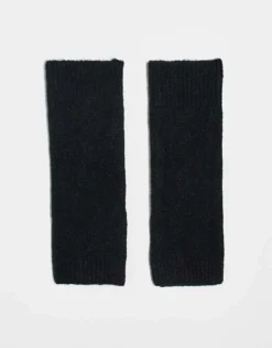 Pieces Knitted Arm Warmers In Black For Women