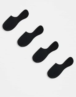 Pieces 4 Pack Footsie Invisible Socks In Black For Women White
