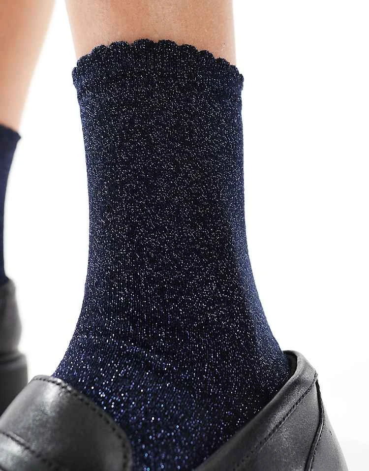 Pieces Glitter Socks In Sky Captain For Women - Image 3