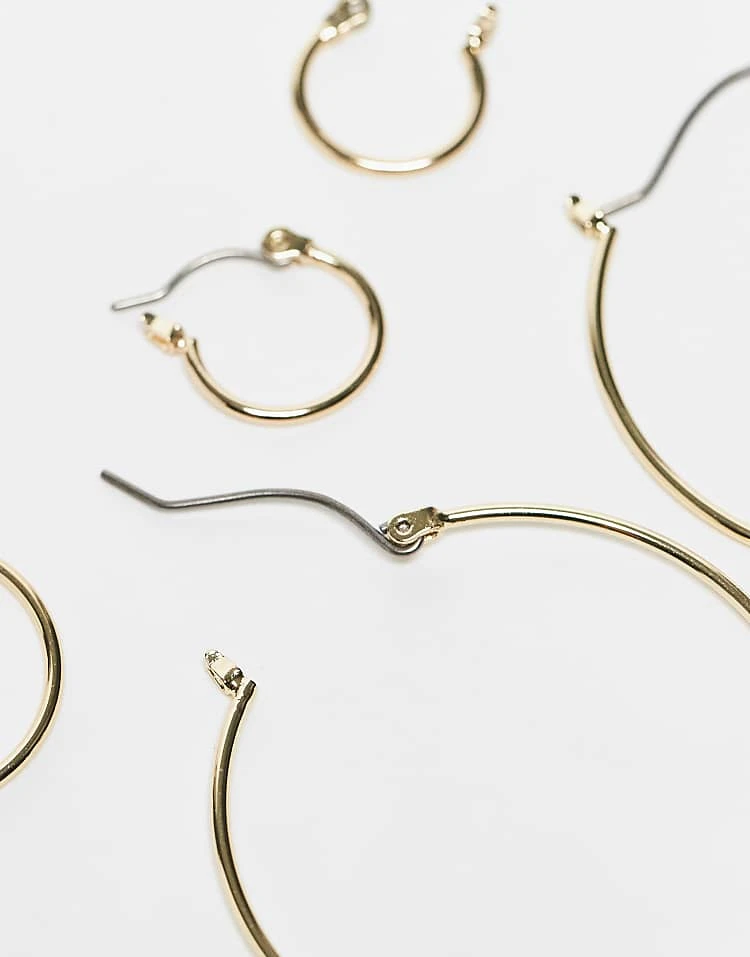 Pieces Multi-size Hoop Earring 3-pack In Gold For Women Silver - Image 2