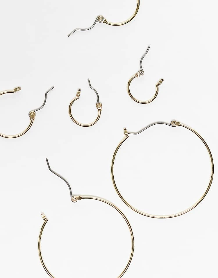 Pieces Multi-size Hoop Earring 3-pack In Gold For Women Silver - Image 3