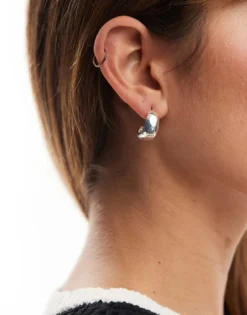 Pieces Chunky Hoops In Silver For Women