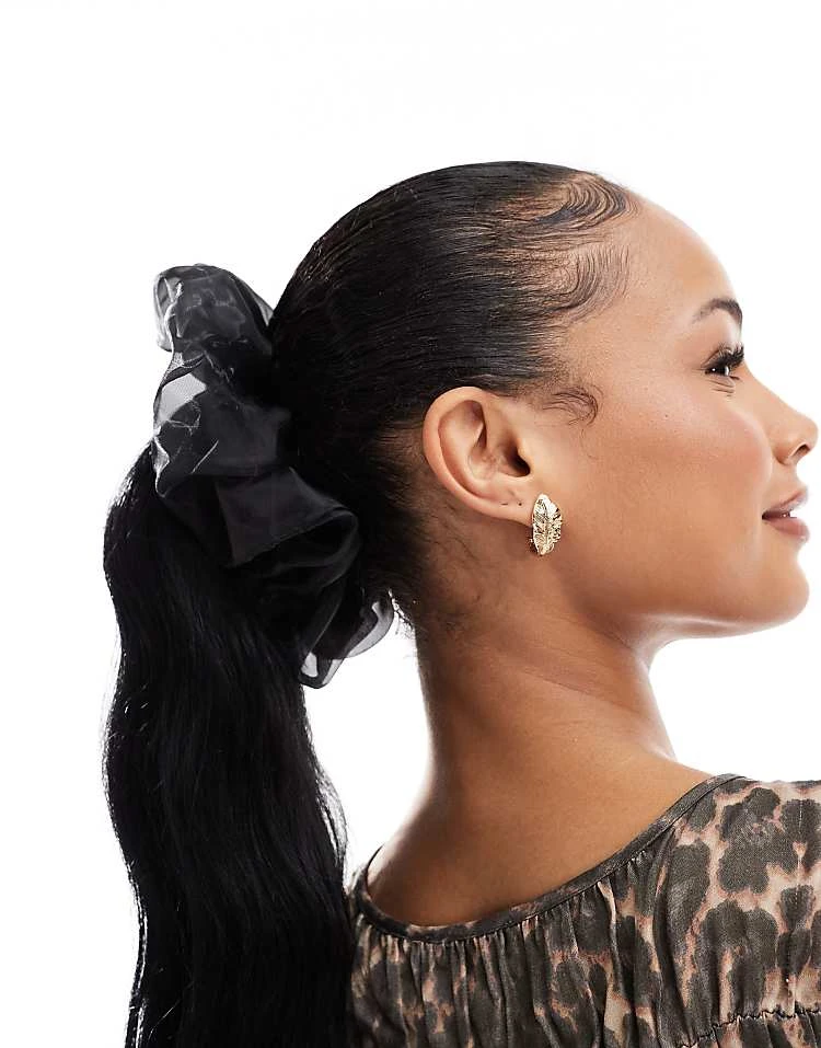 Pieces XL Organza Scrunchie In Black For Women - Image 2