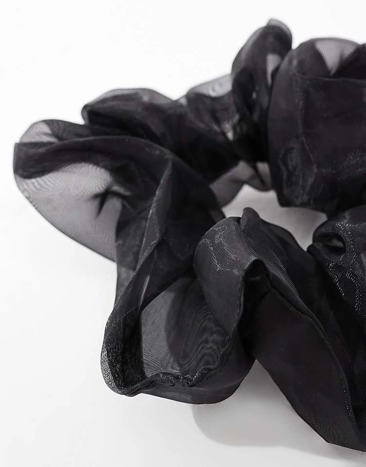 Pieces XL Organza Scrunchie In Black For Women - Image 3