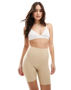 Pieces Seamless Shorts In Beige For Women Peach Taffy
