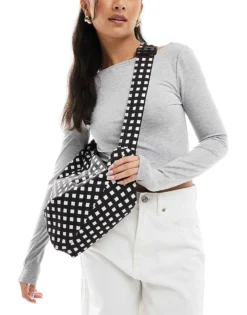 Pieces XL Bumbag In Black And White Print For Women Mono