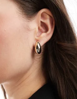 Pieces Puffy Hoop Earrings In Gold For Women