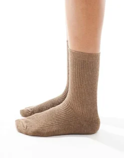 Pieces Socks In Taupe Grey For Women